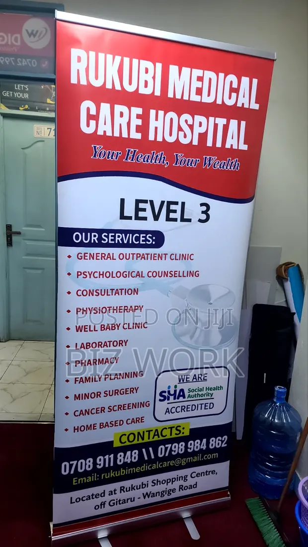 Narrow Base Hospital Roll-Up Banners - 1