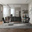 Executive Black Leather Sofa Set for Office - 2