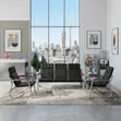 Executive Black Leather Sofa Set for Office - 3