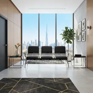 Brand New Black Leather 3-Seater Office Reception Bench