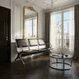 Brand New Black Leather 3-Seater Office Reception Bench - 5