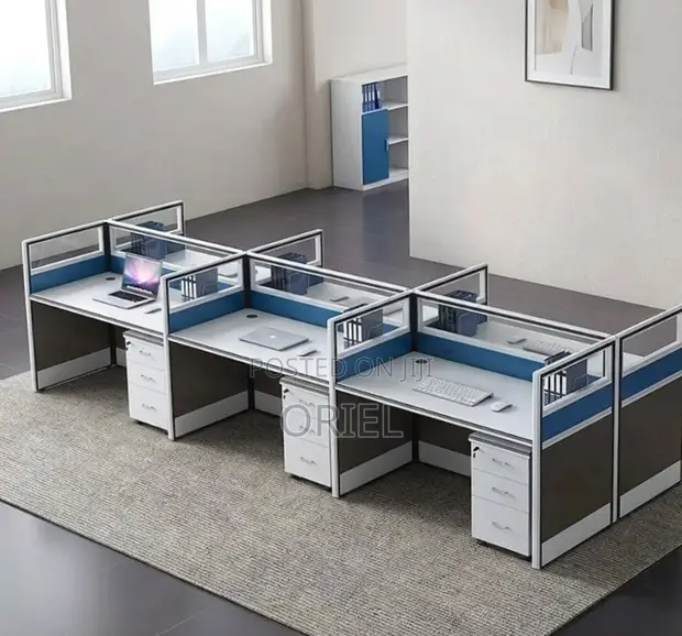 6-Way Office Workstation na Mobile Pedestals - 1