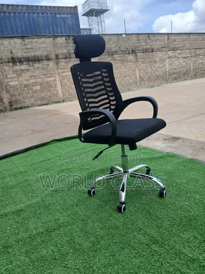 Ergonomic Mesh Office Chair with Adjustable Headrest - Black
