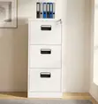 Steel File Cabinet with 3 Drawers - White - 1