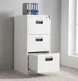 Steel File Cabinet with 3 Drawers - White - 2