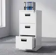 Steel File Cabinet with 3 Drawers - White - 4
