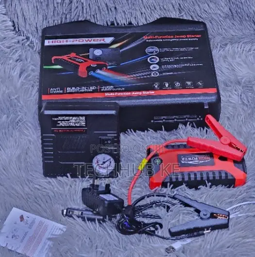 12V Car Jump Starter with Air Compressor & LED Light - 1