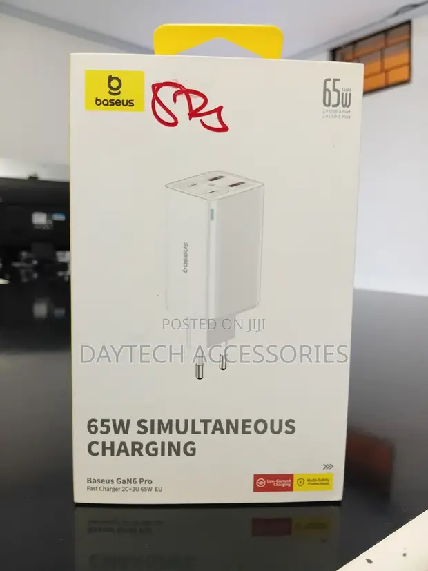 Baseus GaN6 Pro Fast Charger 65W (2C+2U) White - 1