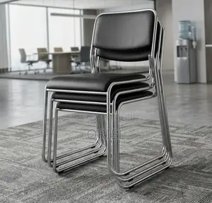Stackable Chrome Visitor Chair - Black