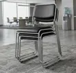 Stackable Chrome Visitor Chair - Black - 1