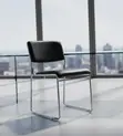 Stackable Chrome Visitor Chair - Black - 5