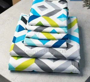 New 6Pc Cotton Bedsheet Set - 2 Sheets + 4 Pillow Cases