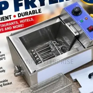 Commercial 10L Deep Fryer - Stainless Steel, Adjustable Temp