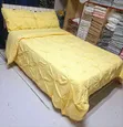 Mustard Pintuck Design Duvet Cover Set - 1