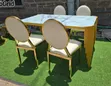 Modern Dining Table with Glass Top and Chairs - 1