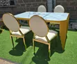 Modern Dining Table with Glass Top and Chairs - 2