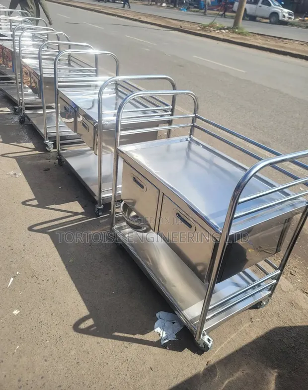 Stainless Steel Office Trolley with Drawers - 1