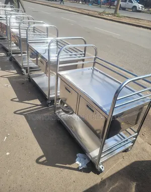 Stainless Steel Office Trolley with Drawers