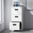 3-Drawer File Cabinet Locker - White - 1