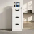 3-Drawer File Cabinet Locker - White - 3