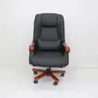 High-Back Wooden Leather Office Chair - 1