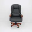 High-Back Wooden Leather Office Chair - 3