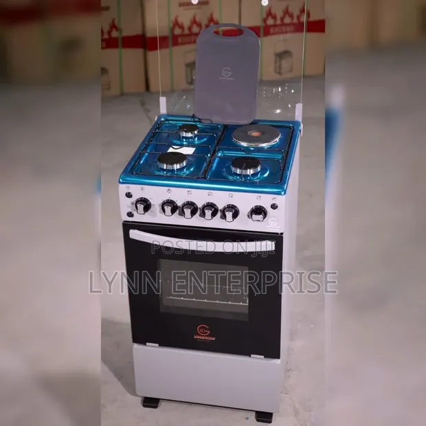 Eurochef 50x55cm 3+1 Standing Cooker - Silver - 1