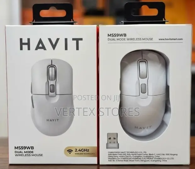 HAVIT MS59WB Wireless Dual-Mode Mouse (White/Grey) - 1