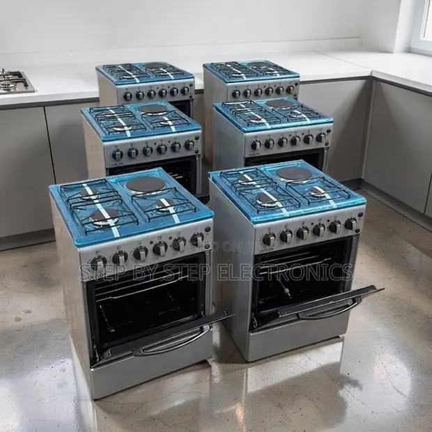 Durable Stainless Steel 3 Gas Burners + 1 Electric Standing Cooker - 1