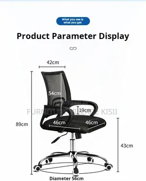 Office Chair: Swivel Adjustable Midback Mesh Chair