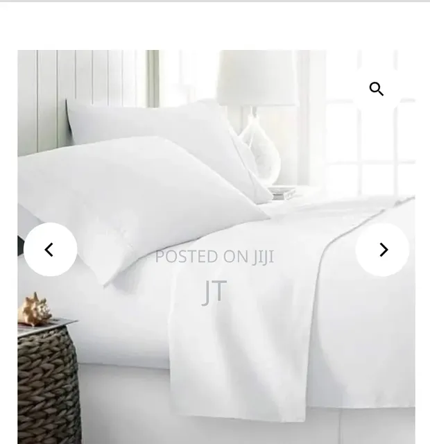 Pure White Plain Bedsheet (Size 5x6) - 1