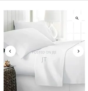 Pure White Plain Bedsheet (Size 5x6)
