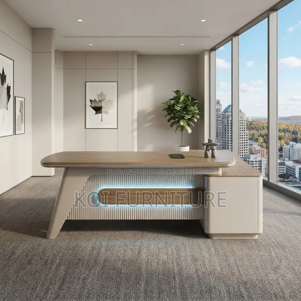 1800mm Executive Advanced Office Desk with Front Light - 1