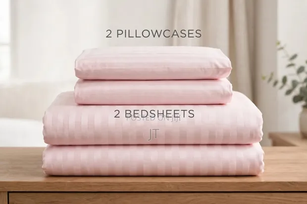 Plain Striped Bedsheet Set (6x7) - 1