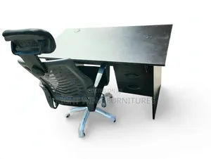 3-Drawer Office Computer Table & Headrest Chair