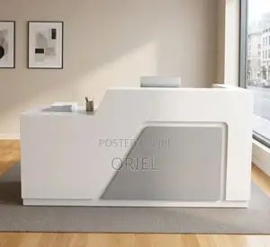 160cm White Office Reception Desk