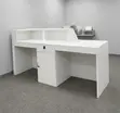 160cm White Office Reception Desk - 4