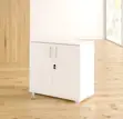 2-Door White Storage Credenza Office Cabinet - 3