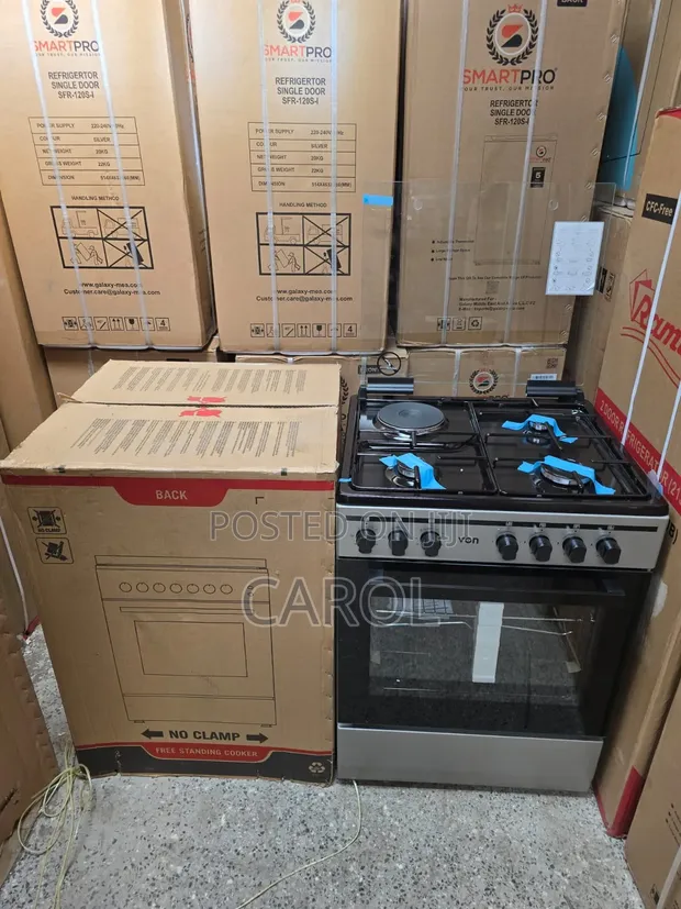 60x60cm VON Cooker: 3 Gas Burners + 1 Electric Hotplate - 1