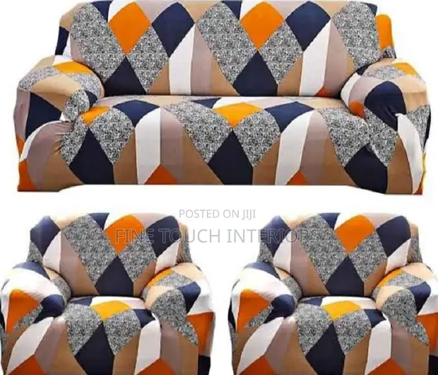 5 Seater Printed Sofa Cover - 1
