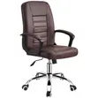 Modern Brown Leather Office Staff Chair - 3