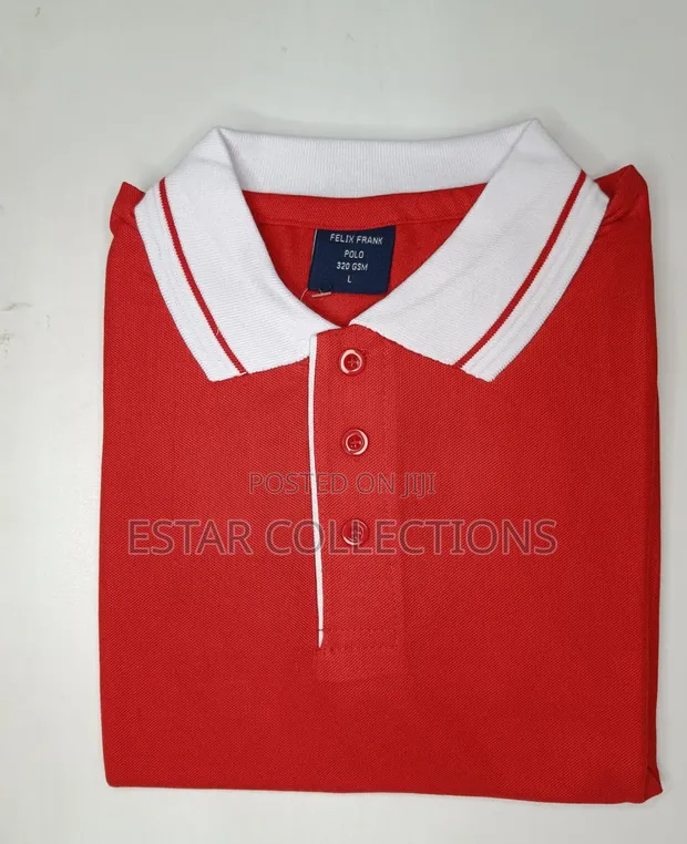 Brand New Polo Shirt - Red & White - 1