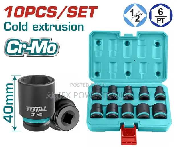 Total THISTD12101 10-Piece 1/2" Impact Socket Set - 1