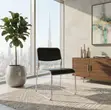 Leather Reception Area Armless Chrome Office Chairs - 1