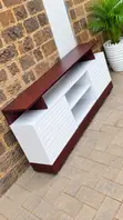 Vellora TV Console - Dark Wood & White - 2