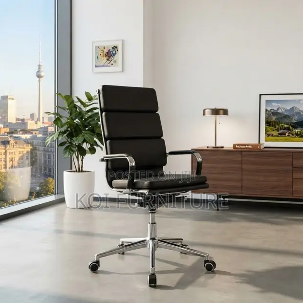 Executive Swivel High Backrest Leather Office Chair - 1