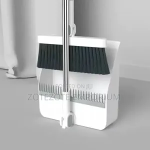 2-in-1 Long Handle Broom and Dustpan Combo Set