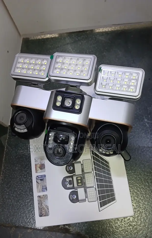 Affordable 4G Triple Lens Solar CCTV with Motion Sensor Light - 1