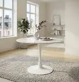 Round White Marble Tulip Coffee Table - 3