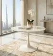 Round White Marble Tulip Coffee Table - 4